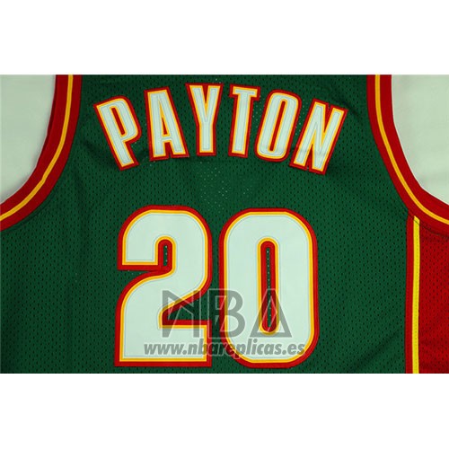 Camiseta Seattle SuperSonics Gary Payton NO 20 Historic Retro Verde2
